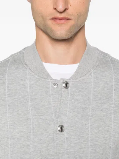 Eleventy Pinstripe Bomber Jacket In Gray