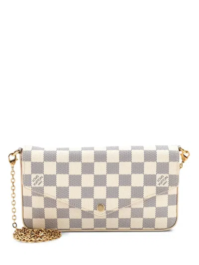 Pre-owned Louis Vuitton Felicie Pochette Damier Crossbody Bag In White