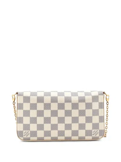 Pre-owned Louis Vuitton Felicie Pochette Damier Crossbody Bag In White