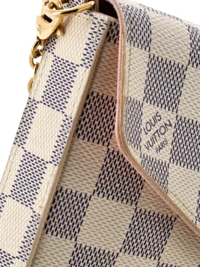 Pre-owned Louis Vuitton Felicie Pochette Damier Crossbody Bag In White