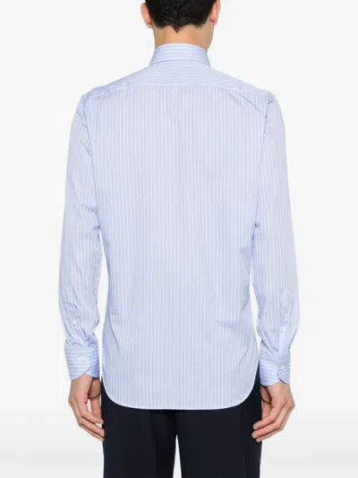 Canali Check-pattern Shirt In Blue