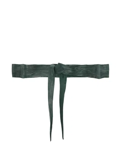 Sommet Tie Sheepskin Belt In Green