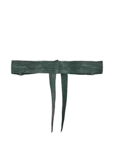 Sommet Tie Sheepskin Belt In Green