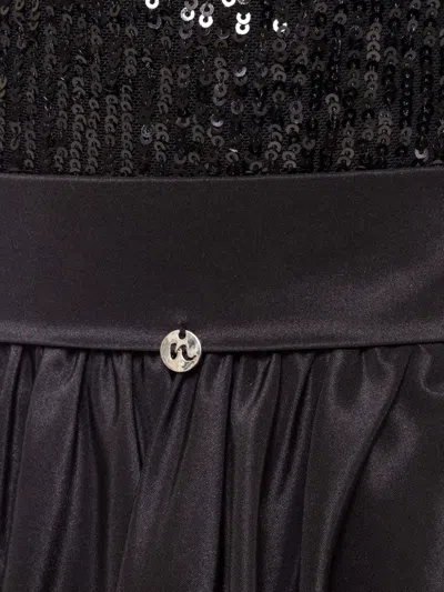 Nissa Sequin Off-shoulder Midi Dress In Black