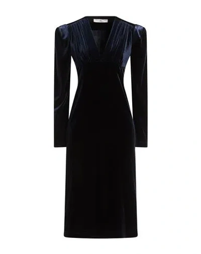 Philosophy Di Lorenzo Serafini Woman Midi Dress Midnight Blue Size 4 Polyester, Elastane In Blue