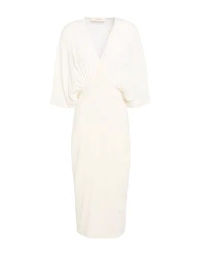 Jucca Woman Midi Dress Ivory Size 6 Acetate, Silk In Neutral