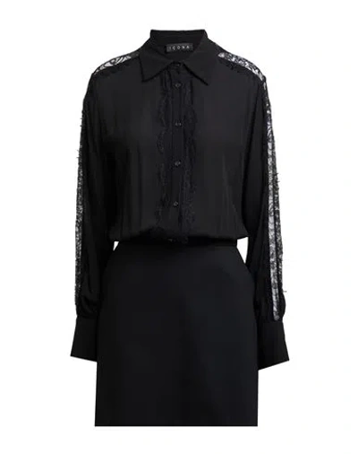 Icona By Kaos Woman Mini Dress Black Size 10 Rayon In Black