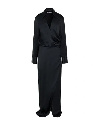 Attico The  Woman Maxi Dress Black Size 8 Viscose In Black