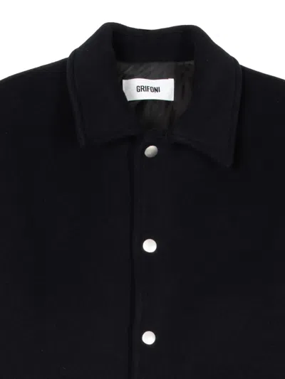 Grifoni Press-stud Fastening Jacket In Black