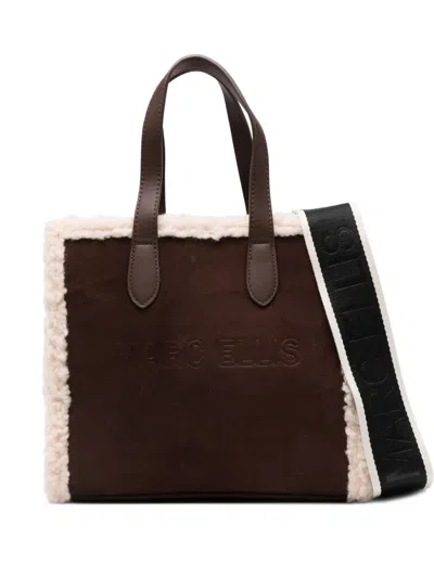 Marc Ellis Suede Tote Bag In Brown