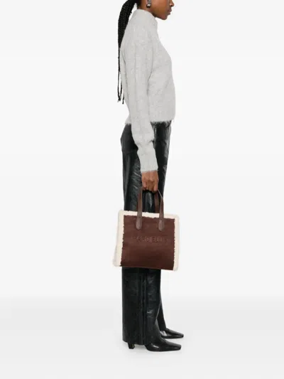 Marc Ellis Suede Tote Bag In Brown