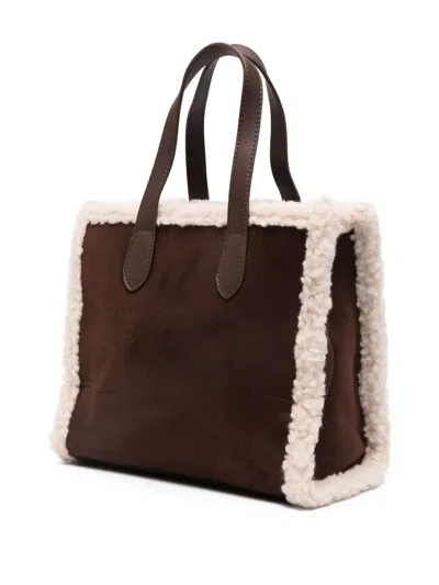 Marc Ellis Suede Tote Bag In Brown