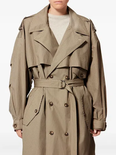 Isabel Marant Étoile Chilma Striped-pattern Coat In Brown