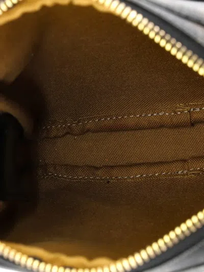 Pre-owned Celine Vertical Messenger Triomphe Coated Canvas Crossbody Bag In Black