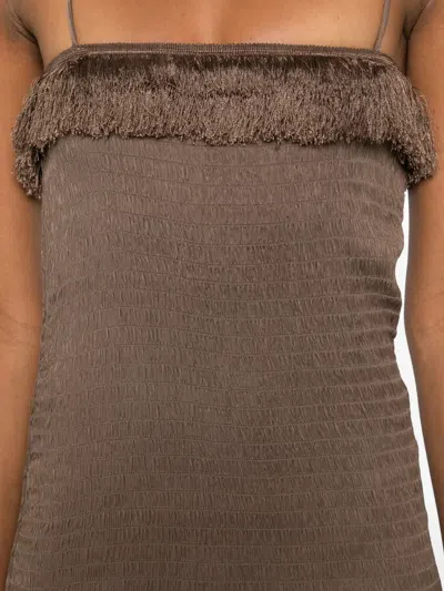 By Malene Birger Nova Fringed Maxi Dress In Brown