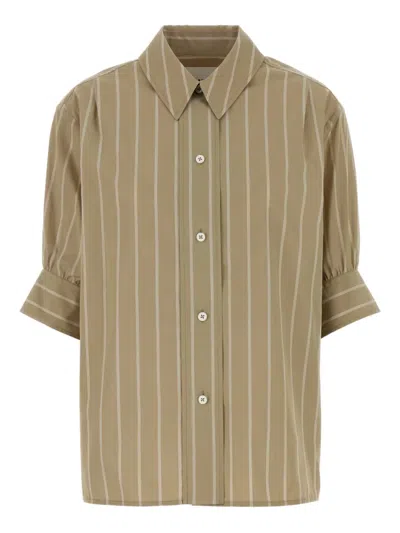 Jil Sander Striped Poplin Shirt In Neutral