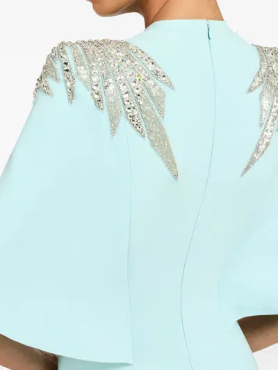 Jenny Packham Star Shower Rhinestone-embellished Maxi Dress In Blue