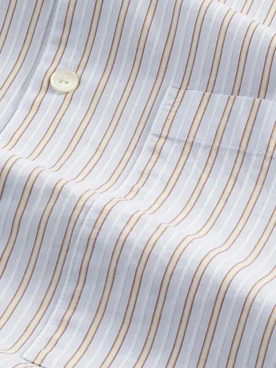 Nn07 A Light, Smooth Shirt In Cotton, Woven In A Yarn Dyed Stripe. In White