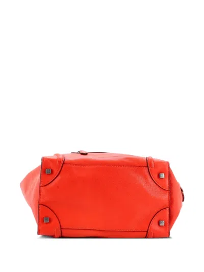 Pre-owned Celine Luggage Bag Grainy Leather Mini Tote Bag In Red
