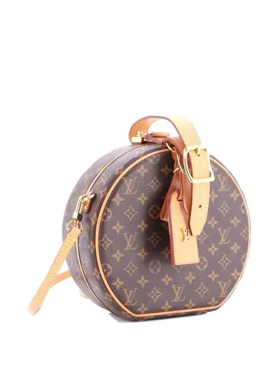 Pre-owned Louis Vuitton Petite Boite Chapeau Bag Monogram Canvas Crossbody Bag In Brown