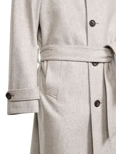 D4.0 Belted Coat In Gray