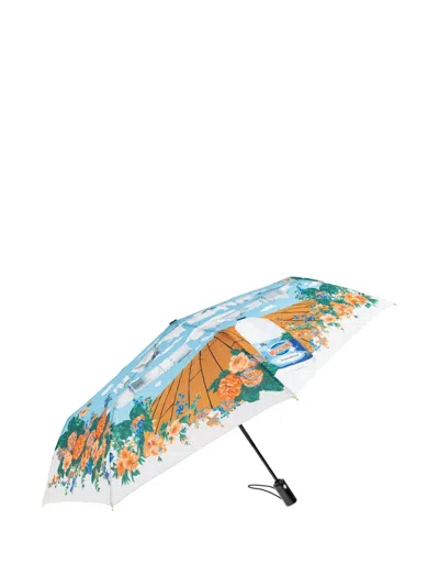 Moschino Floral-print Umbrella In Brown
