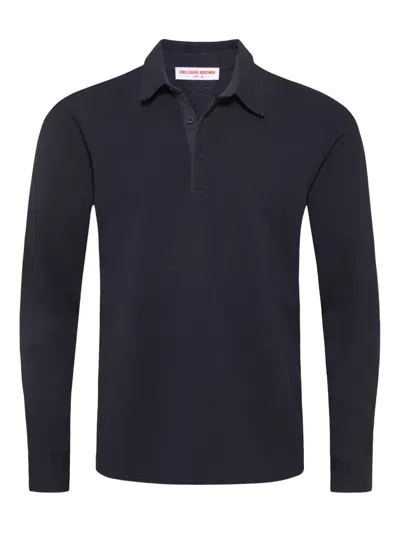 Orlebar Brown Garfield Long-sleeved Polo Shirt In Blue