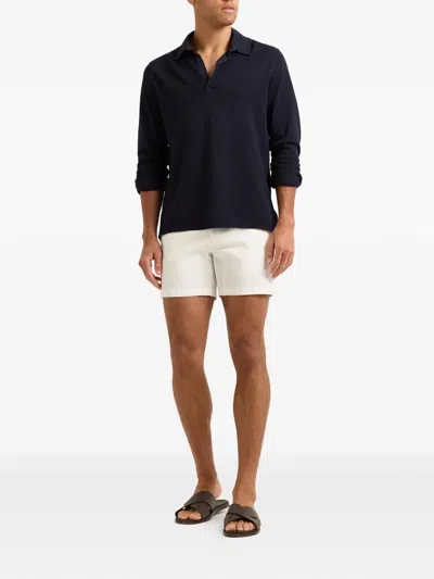 Orlebar Brown Garfield Long-sleeved Polo Shirt In Blue