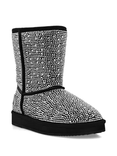Philipp Plein Embellished Flat Ankle Boots In Black