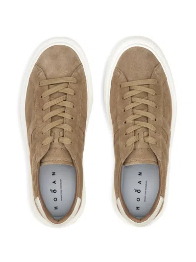 Hogan H691 Sneakers Suede Finish Rubber Sole In Brown