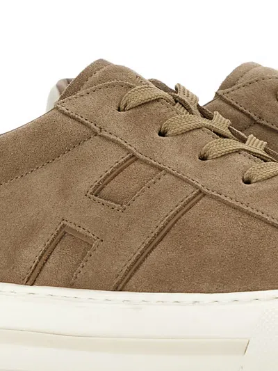 Hogan H691 Sneakers Suede Finish Rubber Sole In Brown