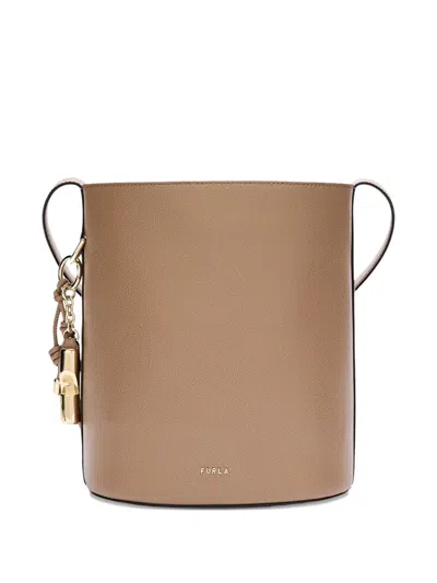 Furla Roxie Pendant Bucket Bag In Brown