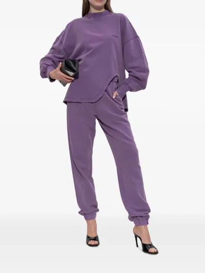 Attico Logo-embroidered Track Pants In Purple