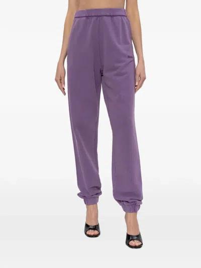 Attico Logo-embroidered Track Pants In Purple