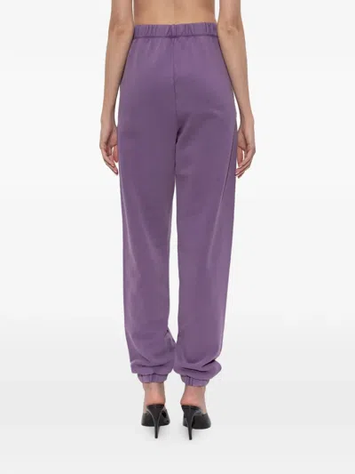Attico Logo-embroidered Track Pants In Purple
