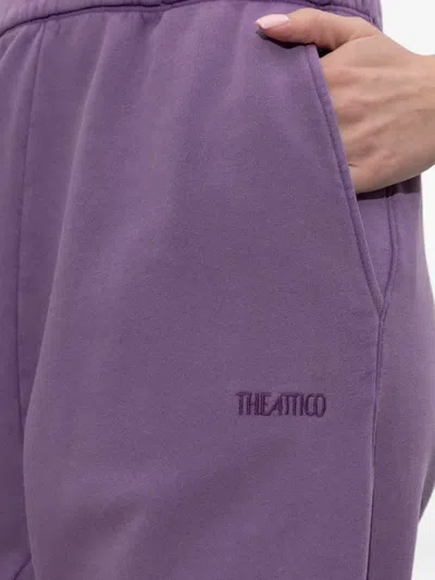 Attico Logo-embroidered Track Pants In Purple