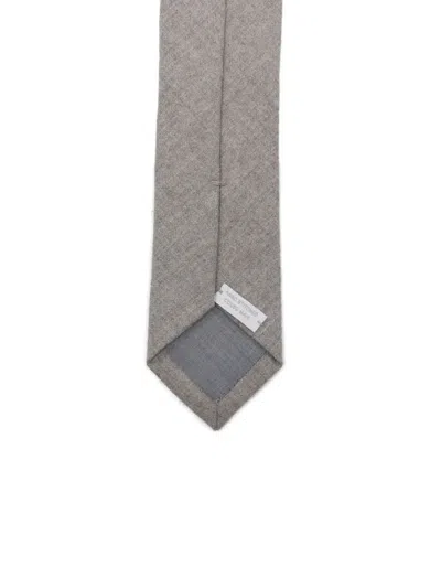 Eleventy Wool Tie In Brown