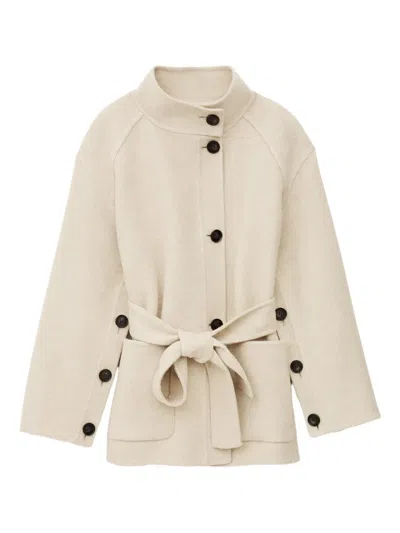 Ba&sh Lourthney Belted-buttoned Coat In Neutral