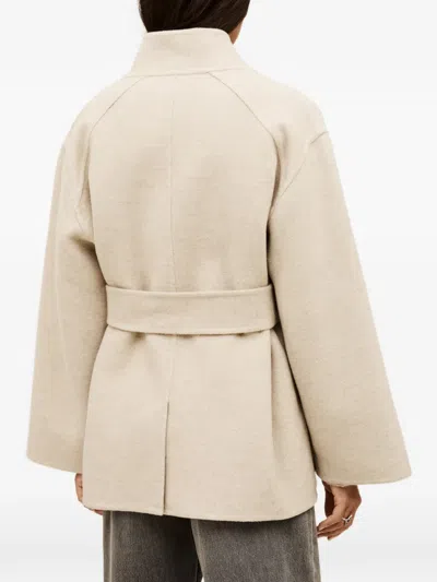 Ba&sh Lourthney Belted-buttoned Coat In Neutral