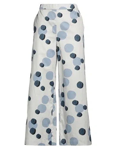 Max Mara Leisure Woman Pants Light Grey Size 8 Cotton In White