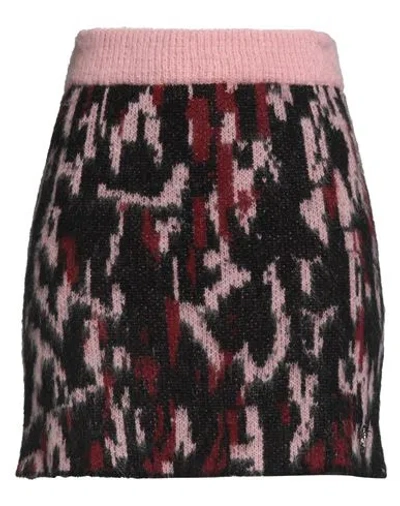 Gaelle Paris Gaëlle Paris Woman Mini Skirt Pink Size 2 Recycled Acetate, Polyamide, Mohair Wool In Multi