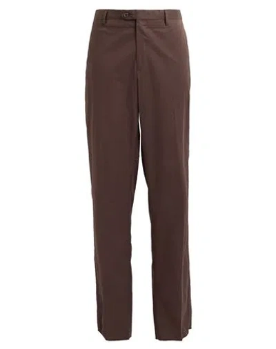 Rodrigo Man Pants Dark Brown Size 44 Cotton In Brown