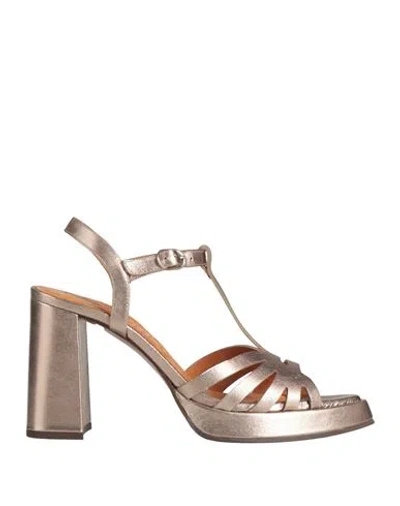 Chie Mihara Woman Sandals Platinum Size 6 Leather In Gray