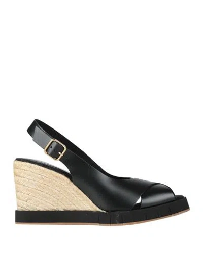Paloma Barceló Palomitas By  Woman Espadrilles Black Size 9 Leather In Black