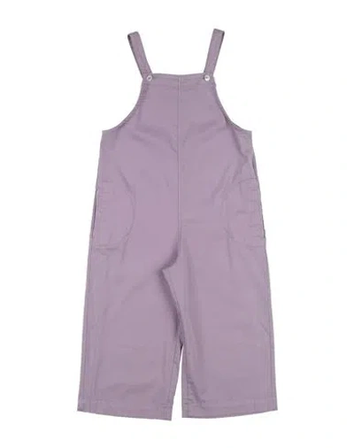 Babe And Tess Babe & Tess Toddler Girl Overalls Purple Size 4 Cotton, Elastane In Purple
