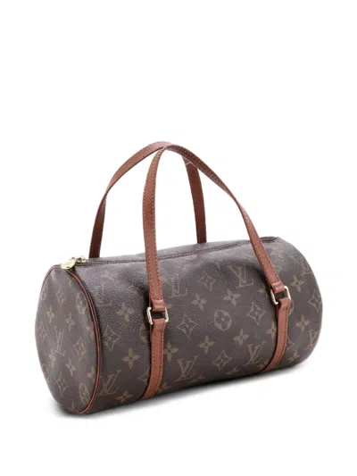 Pre-owned Louis Vuitton Papillon Handbag Monogram Canvas 26 Satchel In Brown