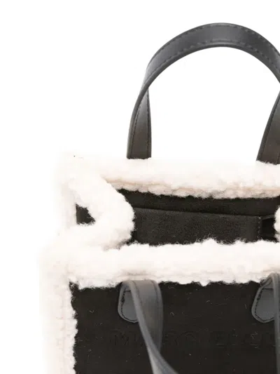 Marc Ellis Shearling-trim Shoulder Bag In Black