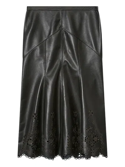 Isabel Marant Nisia Laser-cut Midi Skirt In Black