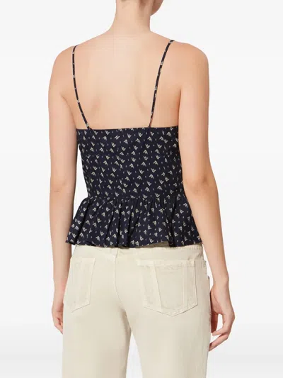Isabel Marant Étoile Dolma Floral Lace-up Top In Black