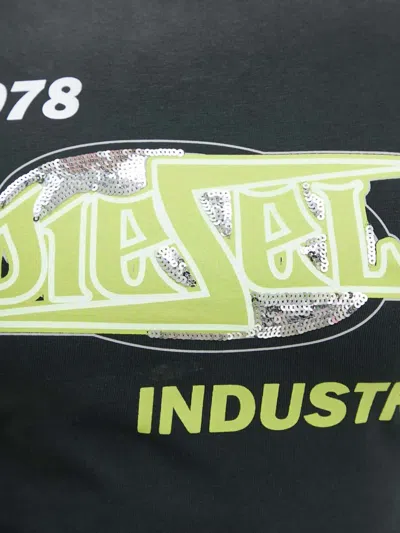 Diesel Sequin-graphic T-shirt In Black